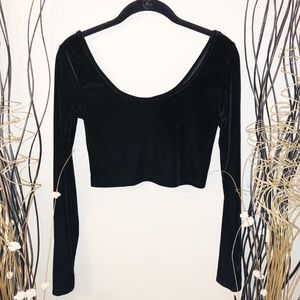 NWOT Velvet Black Long Sleeve Crop Top